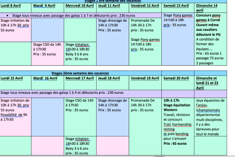 Image de Stages de printemps